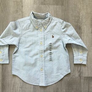Ralph Lauren youth 24 months White/Blue striped button down shirt